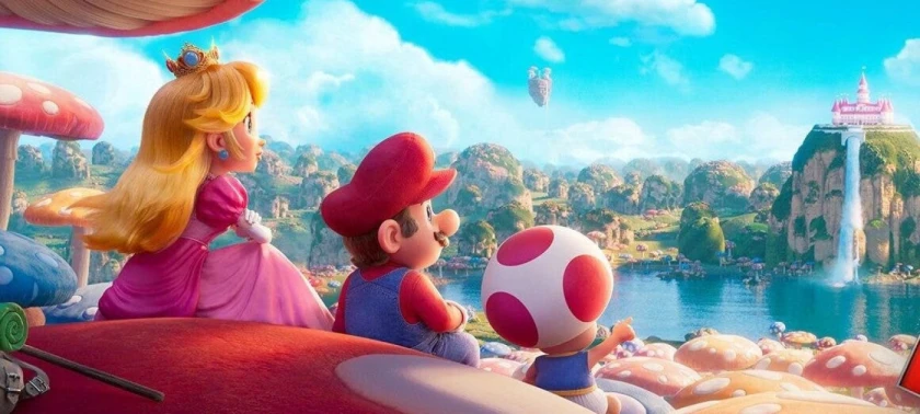 Peach Mario ve Toad.